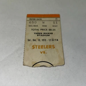 Steelers Vs Bengals Game Ticket 12.10.1975 Franco Harris 2 TD Bradshaw 2 TD - Bild 1 von 2
