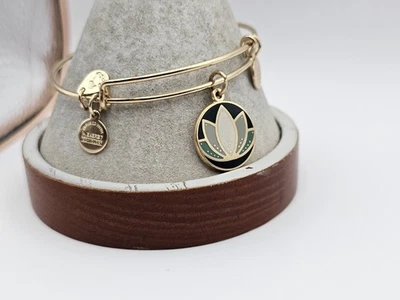 Alex &  Ani " Lotus Peace Petals " Multi Color Shiny Gold Bangle Bracelet ✨️❄️ - Image 1 of 4