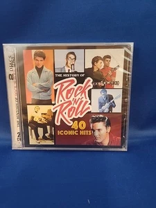 THE HISTORY OF ROCK ‘N’ ROLL 40 ICONIC HITS 2 CD New/Sealed/Cracked Case - Picture 1 of 4