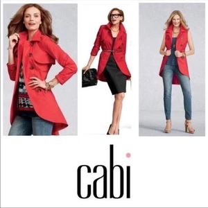 Neu mit Etikett CAbi mohnrot wandelbare Jacke Weste Größe 12 168 $ - Bild 1 von 3