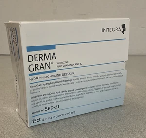 Dermagran Hydrophilic Wound Dressing 4" x 4" Box of 15 - Exp 2026 - Picture 1 of 3