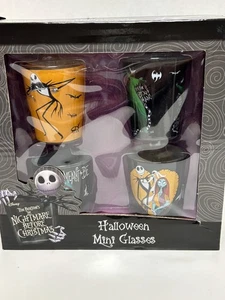 Halloween Mini Glass Set NIGHTMARE BEFORE CHRISTMAS Disney Skellington  NIB - Picture 1 of 3