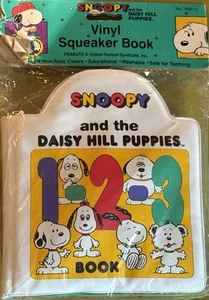 1994 Snoopy and the Daisy Hill Puppies 1 2 3 Vinyl Squeaker Book Peanuts New - Picture 1 of 1