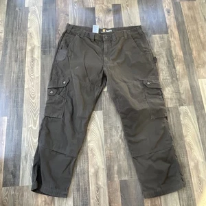 Y2K Carhartt Ripstop Brown Pants B342 DFE size W44 L30 Relaxed Fit *Stain - Picture 1 of 13