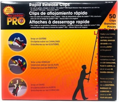 Pro No Ladder Rapid Release 50 Holiday Lights Gutter Clips Plastic - Image 1 of 4