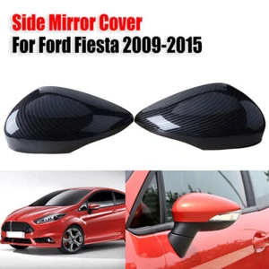Se adapta a la cubierta del espejo retrovisor lateral puerta Ford Fiesta 2011-2017 borde fibra de carbono ` - Imagen 1 de 9