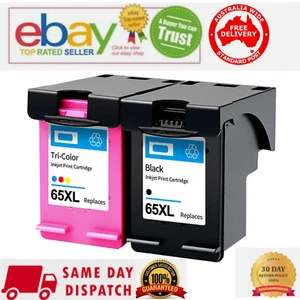 Black/Colour 65XL Ink Cartridges for HP 2655/2600/2620/2621/3720/3721/3752/3723 - Picture 1 of 3