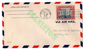 Correo aéreo 1928 Evansville Atlanta 5 centavos - Imagen 1 de 2