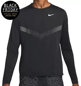 Nike Run Division 365 Long Sleeved Tee - Mens -  Black Friday Sale - Picture 1 of 6