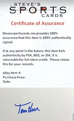 Tommy Herr Cardinals Signed Index Card In-Person Auto w/ COA Top Loader - Image 1 of 4
