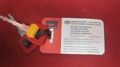 PORSCHE 911, 912, 914  (2) RED  KEYS 1970-1998 CUT TO CODE LISTED GERMAN RARE - Image 1 of 4