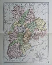 1891 SCOTLAND COUNTY MAP PEEBLES STOBO NEWLANDS SKIRLING MANOR KIRKURD