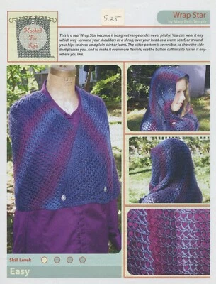 Hooked for Life Crochet Pattern - Wrap Star - Shrug / Scarf - Easy Level Crochet - Image 1 of 2