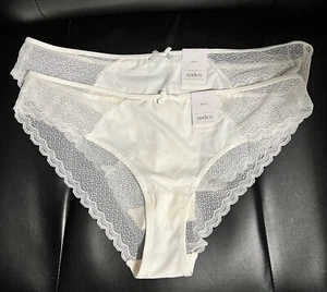 Auden Women’s 2 Pack White Sexy Lace Bikini Underwear Size Large New - Picture 1 of 5