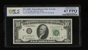 DBR 1969-C $10 FRN St. Louis Superb Gem Fr. 2021-H PCGS-B 67 PPQ Ser H54935693A - Picture 1 of 2