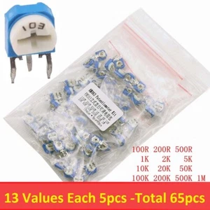 RM063 Vertical Variable Potentiometer Trimmer Resistors Kits 13 Values Each 5pcs - Picture 1 of 3