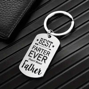 FATHER'S DAY KEYCHAIN "Best Farter" Funny Dad's Day Birthday Gift Key Chain - Picture 1 of 3