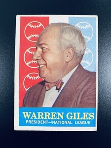 1959 Topps Baseball Warren Giles National League President Card #200