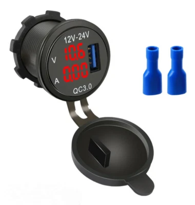 Car Charger with Voltmeter and 3A Fast Charging USB Port for All Vehicles - Image 1 of 4