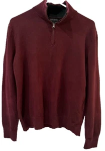 Suéter Banana Republic Granate Borgoña Algodón Premium Cachemira 1/4 Cremallera Para Hombre S - Imagen 1 de 9