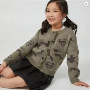 Cotton On Kids Girls Licensed Superman Button Down Camo Cardigan NWT $50 - Picture 1 of 9