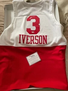 ALLEN IVERSON Autographed Philadelphia 76ers White/Red 2003-04 Jersey FANATICS - Picture 1 of 3