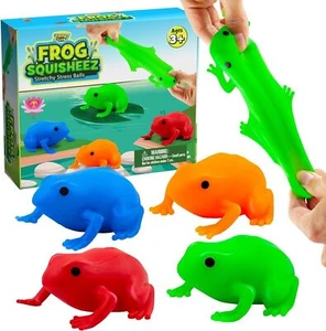 Toys Frog Squisheez Squishy Stress Relief Balls (Set of 4) | Stretchy Fidget Ani - Picture 1 of 8