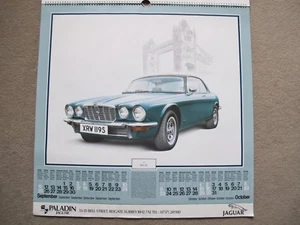 PALADIN JAGUAR REIGATE DEALER CALENDAR 1988 XK150 XJ6 E-TYPE XJ5.3C 54 x 52cm - Picture 1 of 9