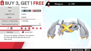 ✨ Shiny Metagross ✨ Pokémon Sword & Shield Perfect IVS 🚀Fast Delivery🚀 - Picture 1 of 1