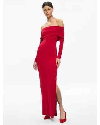 VESTIDO MIDI ALICE & OLIVIA (XS) "CORETTA" RUBÍ BRILLANTE NUEVO CON ETIQUETAS PRECIO DE VENTA SUGERIDO POR EL FABRICANTE $395 Foto 1 de 4