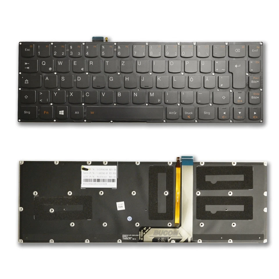 Keyboard for IBM Lenovo Ideapad Yoga 3 Pro 13 Series DE Keyboard with Lighting - Image 1 of 1