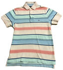 Polo homme Tommy Hilfiger taille S/P 2 tons bleu rouge à rayures blanches.