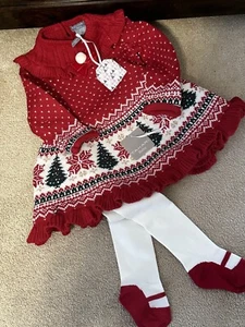 Infant Red Sweater/Tree/ Dress &Tights/NWT/Size 0-3, 3-6, 6-9 Months! Read Desc! - Picture 1 of 4
