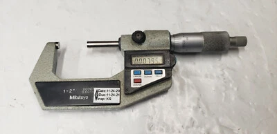 Mitutoyo 293-722-10 1-2" x .00005" Outside Electronic Micrometer Carbide Tips - Image 1 of 4