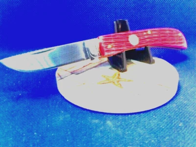 CUCHILLO DE TRABAJO SODBUSTER MANGO HUESO MARRÓN ÓXIDO HOJA INOXIDABLE ALEMANA, 3-1/2" Foto 1 de 4