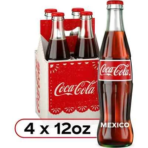 Coca-Cola Cane Sugar Mexican Soda Pop, 355 ml, 4 Pack Glass Bottle - Picture 1 of 6