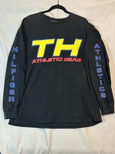 VINTAGE Tommy Hilfiger Athletic Gear Spell Out Shirt Tee XL USA Made Vintage Black - Bild 1 von 13