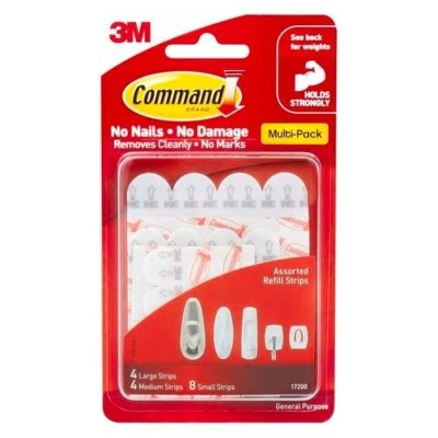 Command™ White Adhesive Assorted Refill Strips - 16 Pack - Image 1 of 3