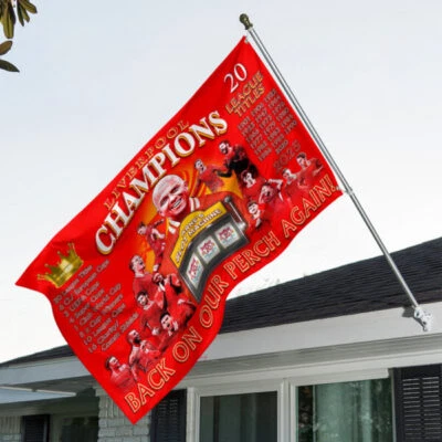 Liverpool FC 3D House Flag 20th Champions Premier League - Image 1 of 4