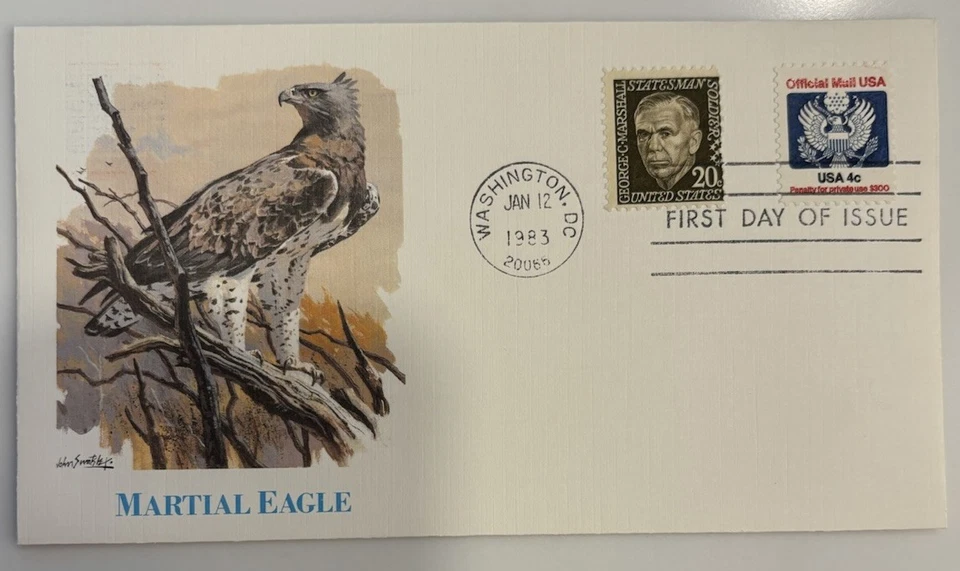 “Martial Eagle” 1983 United States Stamp First Day Of Issue Cover - Image 1 of 2