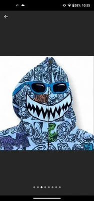 Volcom Ryan Sheckler zip up aop Hoodie Jessie Pinkman Y2K vintage clothing large - Image 1 of 4