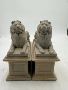 AMR 🦁🦁1965 NYC Public Library Lions (2) Composite Marble Bookends Book - Picture 1 of 12