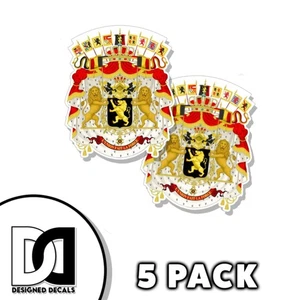 Escudo de armas belga calcomanía vinilo bandera de Bélgica pegatina 3 pulgadas 5 PACK - Imagen 1 de 3