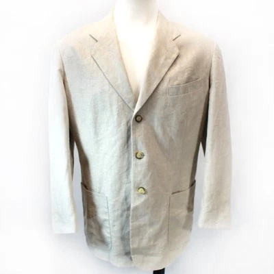 Structure Le Collezioni Beige 100% Linen Classic sport coat Blazer Jacket Medium - Image 1 of 4