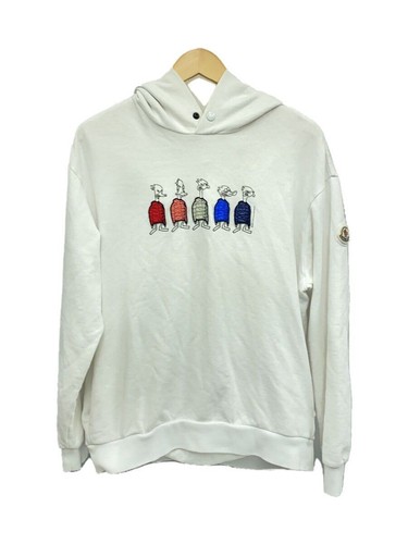 Felpa con cappuccio MONCLER M cotone bianco H20918G00038 usata