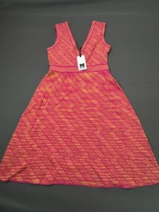 M MISSONI Strickkleid S 40 ärmellos ausgestellt knielang azteken hell mehrfarbig - Bild 1 von 14