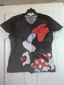 Disney Mickey And Minnie Mouse Scrub Top Size Large,Euc Only Worn Once. - Picture 1 of 3