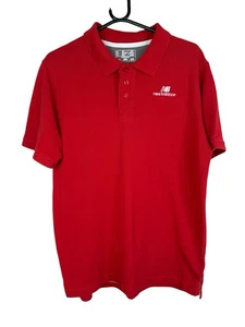 New Balance Men's Red Polo Top Sz M Short Sleeved Collared Cotton Mix - Picture 1 of 5