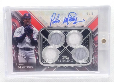 Pedro Martinez  2022 Topps Sterling Seasons 5/5 Auto Quad Patch Relic 1999 Icons - Image 1 of 3
