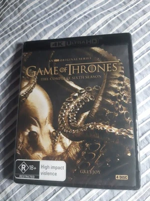 GAME OF THRONES.Complete Season 6.4K UHD Bluray.4Disc.Brand New,Sealed.Reg Free - Image 1 of 4